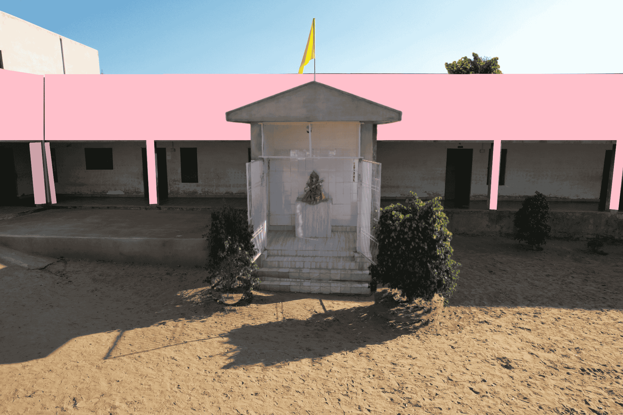 Mr. Kedar Nath Mour founding the charitable school in Rajasthan